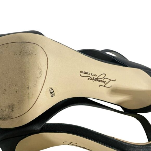 Imagine Vince Camuto Size 9.5 Heels Stiletto Strap Sexy Classy Black Open Toe - Picture 9 of 10